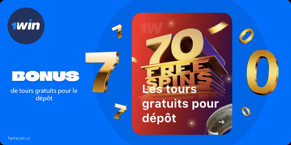 Brève information sur le bonus de tours gratuits 1win pour le dépôt