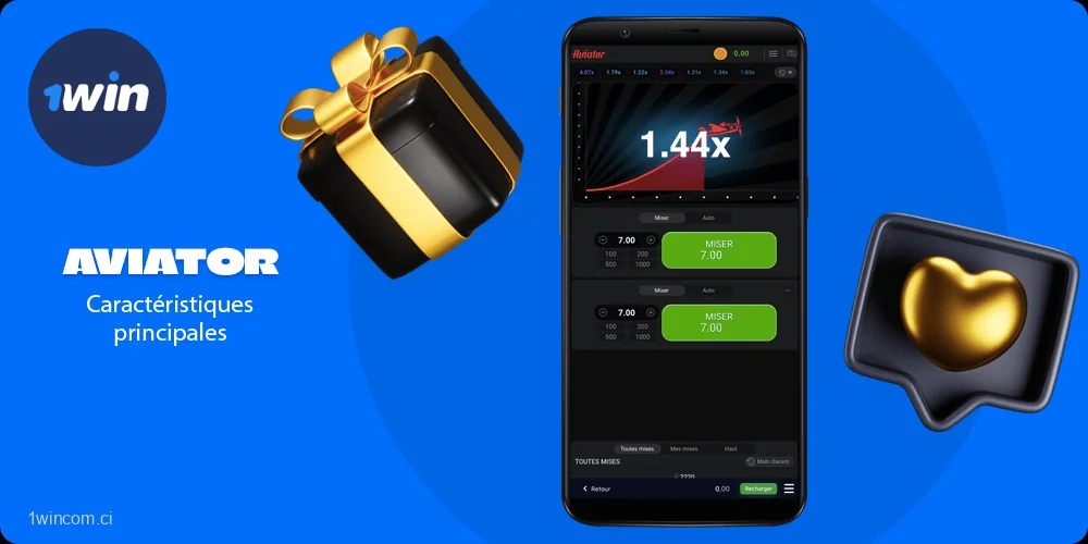 Caractéristiques principales du Aviator 1win