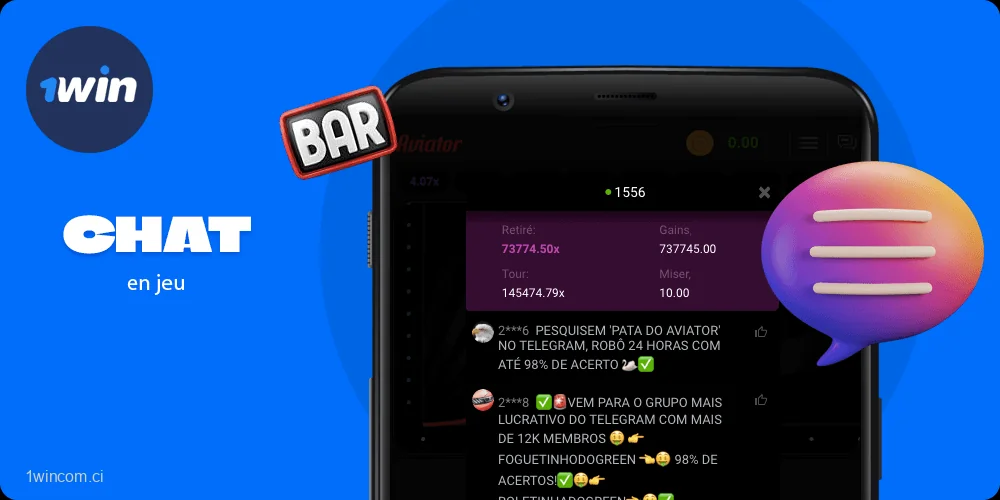 Informations sur le chat en jeu 1win