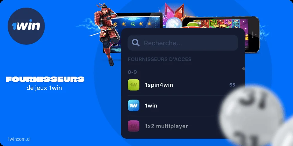 Large gamme de fournisseurs de jeux 1win