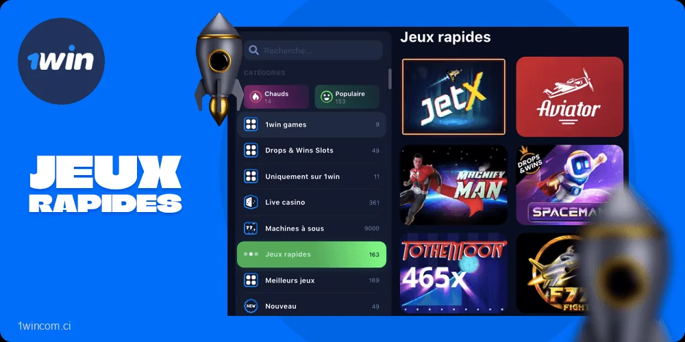 Liste avec 1win Quick Games