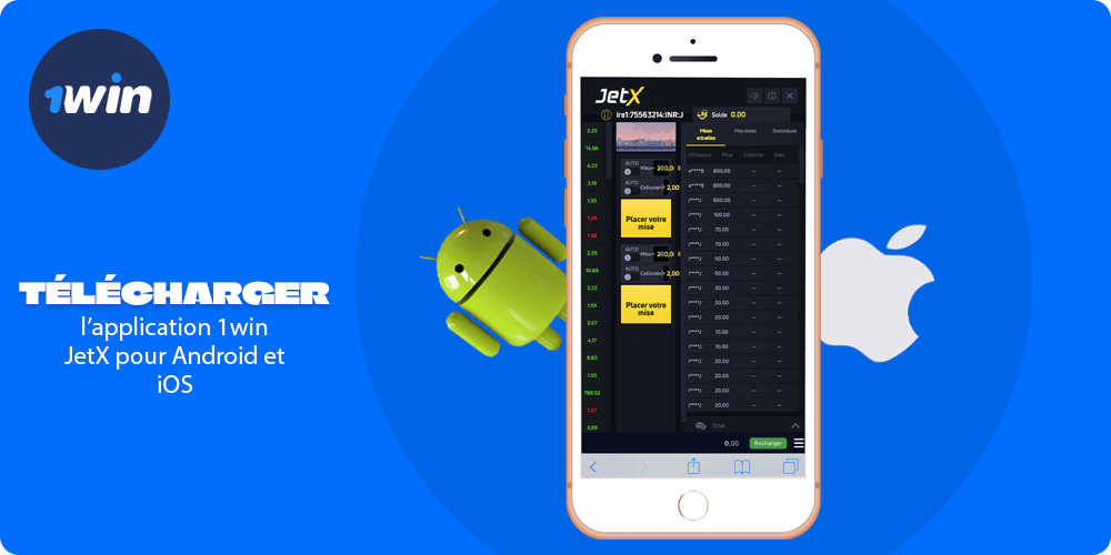 Étapes simples pour télécharger l'application 1win JetX pour Android et iOS