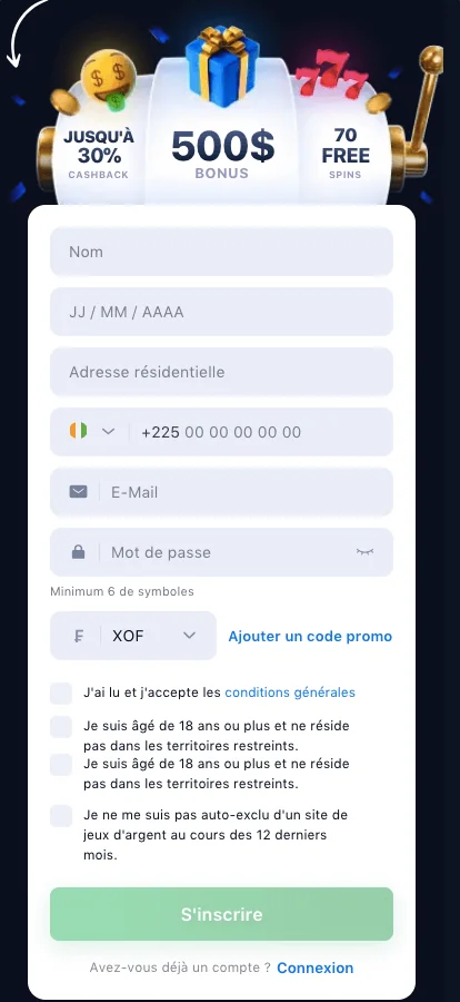 1win Application mobile Capture decran 4