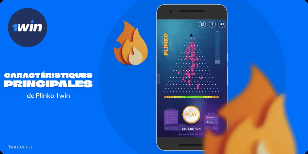 Caractéristiques principales de Plinko 1win