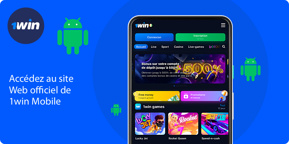 Pour télécharger l'application 1win pour Android, vous devez vous rendre sur le site officiel de la plateforme à partir de votre smartphone