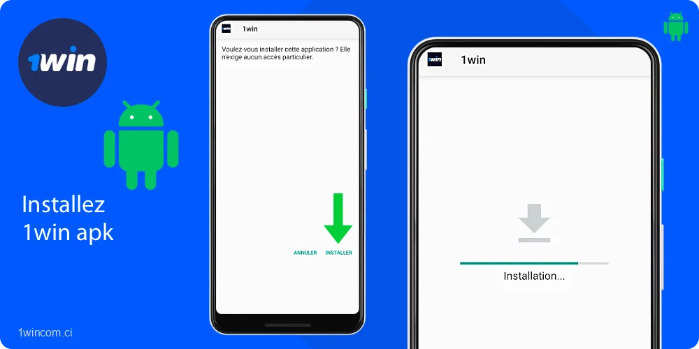 Pour commencer le processus d'installation de l'application 1win pour Android, vous devez exécuter le fichier APK après l'avoir téléchargé