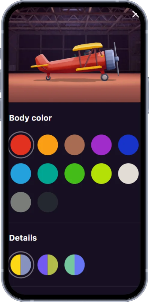 Chez Aviatrix 1win, les joueurs de Côte d'Ivoire peuvent choisir le type d'avion qu'ils souhaitent piloter.