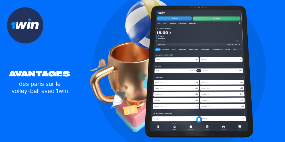 1win est l'un des meilleurs bookmakers en Côte d'Ivoire pour les paris sur le volley-ball en raison de ses nombreux avantages