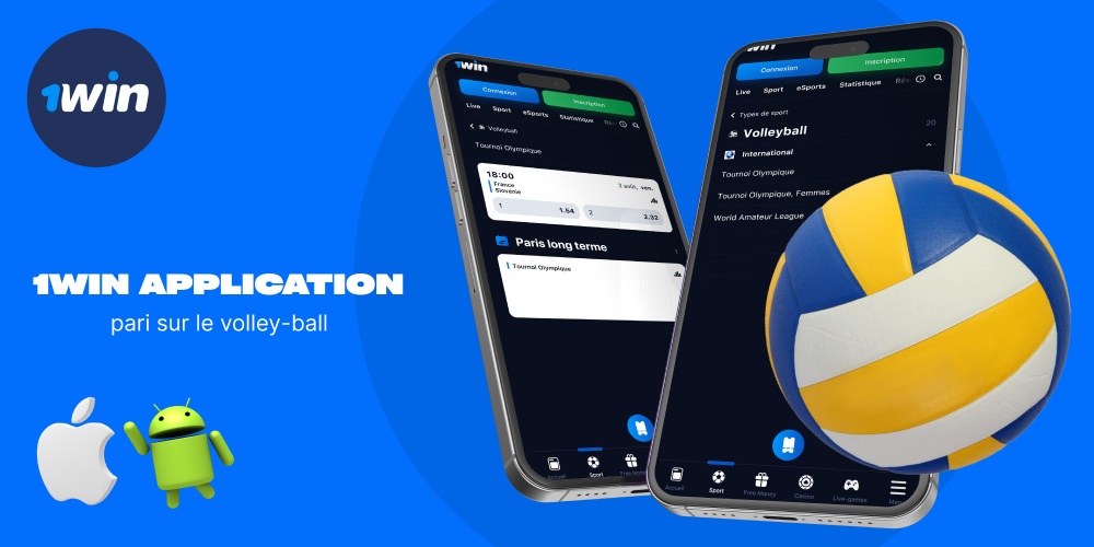 1win dispose d'applications de premier ordre compatibles avec les appareils Android et iOS qui vous permettent de parier sur le volley-ball en déplacement