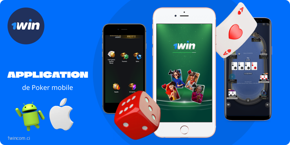 L'application de poker mobile 1win vous permet de jouer au poker sur des smartphones Android et iOS en déplacement