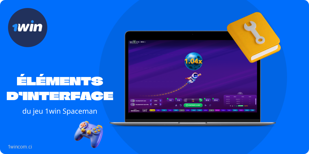 L'interface de jeu de 1win Spaceman comprend un champ de pari, un chat en ligne, un historique des cotes, des statistiques de joueur et des paramètres de jeu automatique pour une expérience de jeu pratique et dynamique