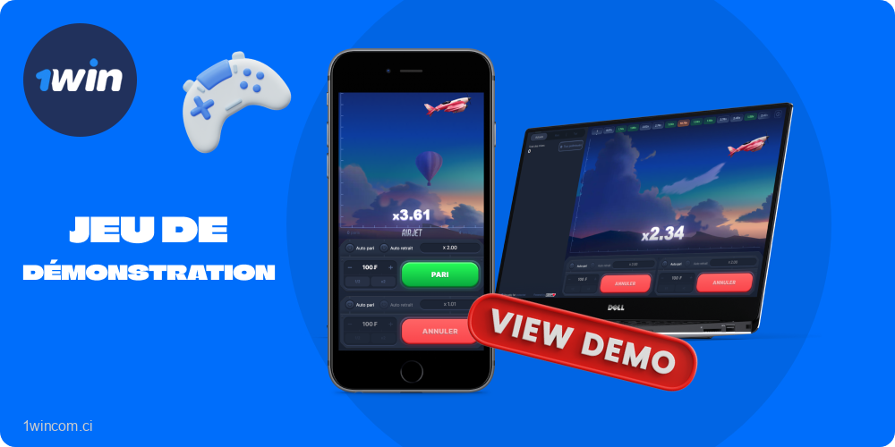 Une version de démonstration est disponible sur 1win Air Jet, vous permettant d'explorer le jeu et ses fonctionnalités gratuitement sans risquer votre argent