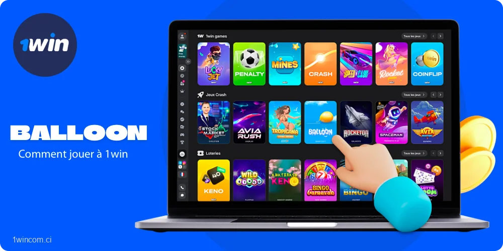 Pour commencer à jouer à Balloon au casino 1win Côte d'Ivoire, il suffit de suivre quelques étapes simples