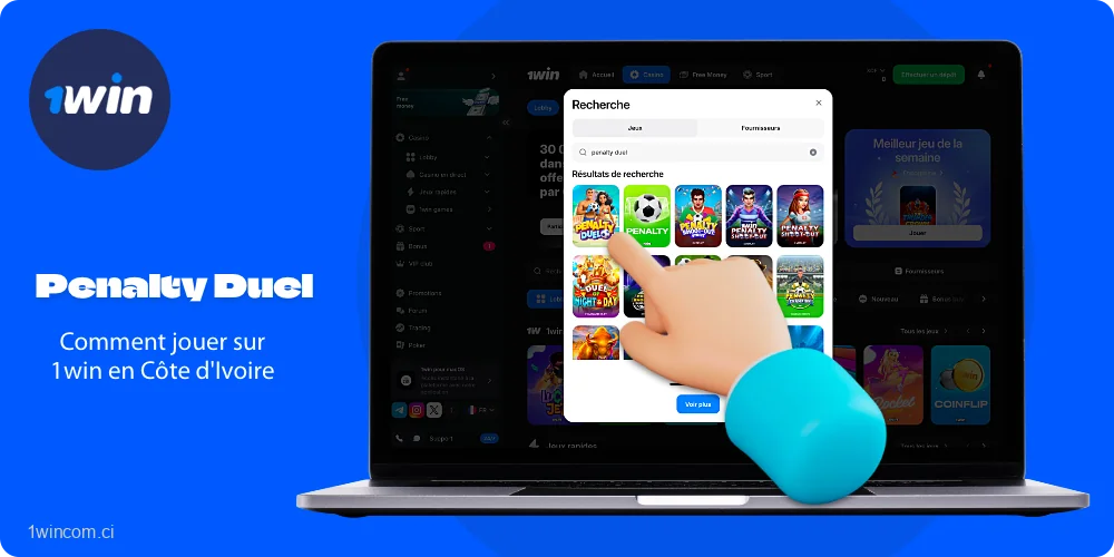 Pour commencer à jouer à 1win Penalty Duel, les utilisateurs du Côte d'Ivoire doivent suivre quelques étapes simples