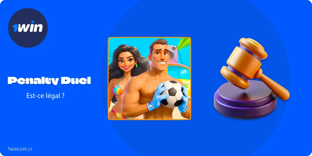Le jeu Penalty Duel est légal au Côte d'Ivoire, et le casino en ligne 1win dispose d'une licence appropriée