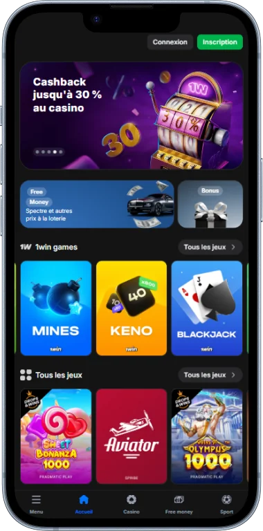 L'application 1win est disponible sur Android, iOS, Windows et macOS