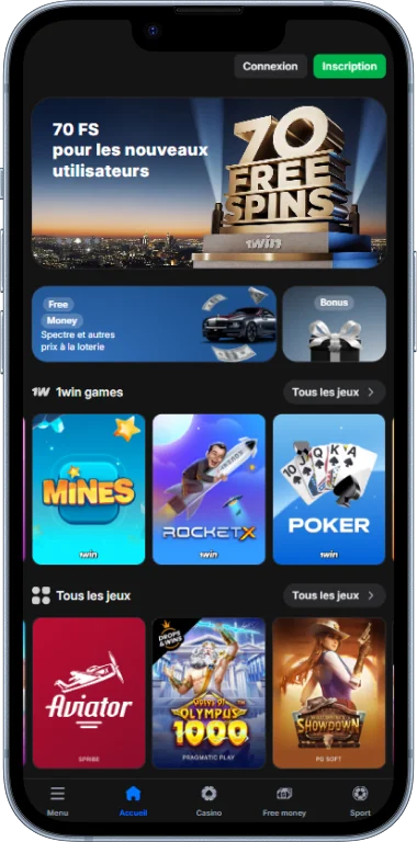 Paris sportifs, casino, jeux en direct – tout est à portée de main grâce à l’application 1win